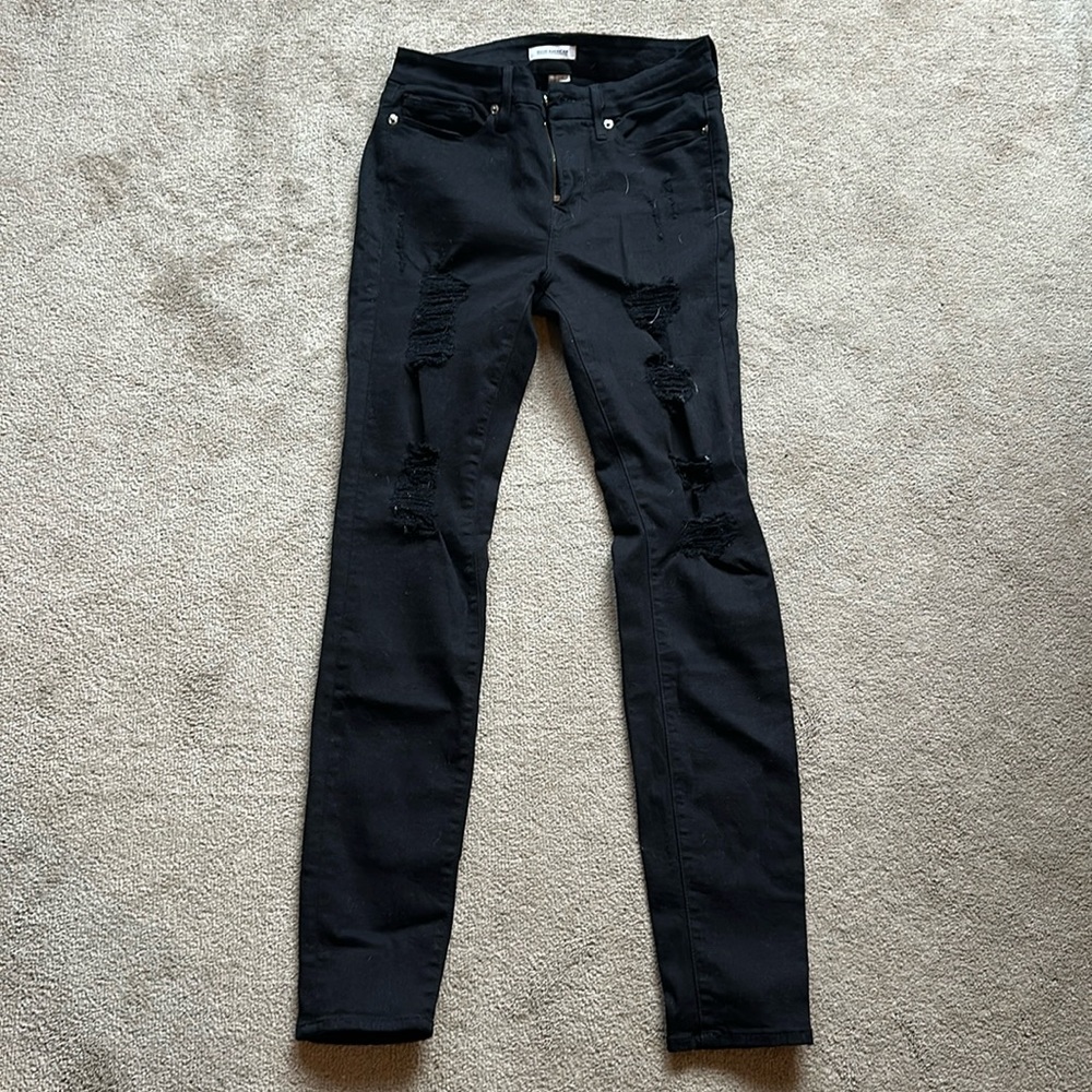 Good American good legs in black distressed